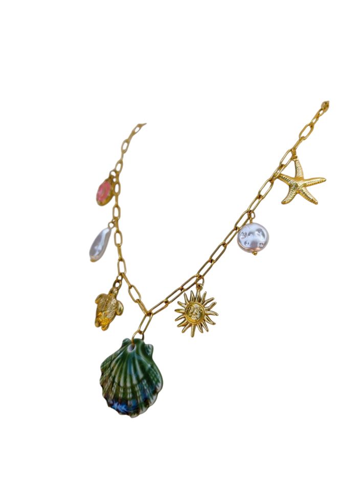 Collier coquillage vert✅ - photo numéro 2