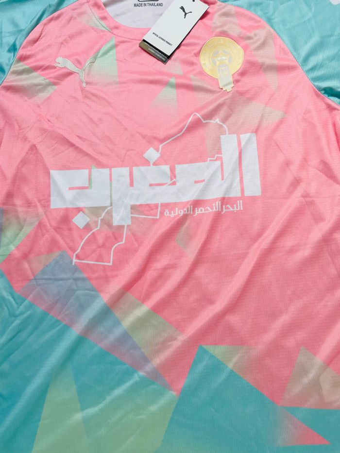Maillot concept foot Maroc rose et bleu taille S - photo numéro 4