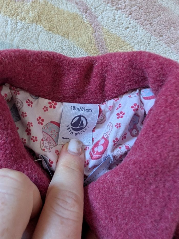 Magnifique Manteau Caban Fille Petit Bateau - 18 Mois (81 cm) - Neuf - photo numéro 4