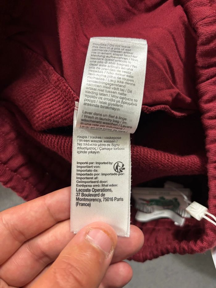 Jogging Lacoste Logo brodé Bordeaux Taille S - photo numéro 6