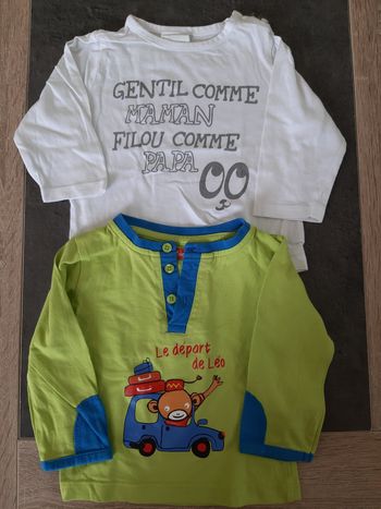 Lot de 2 t-shirts manches longues garçon