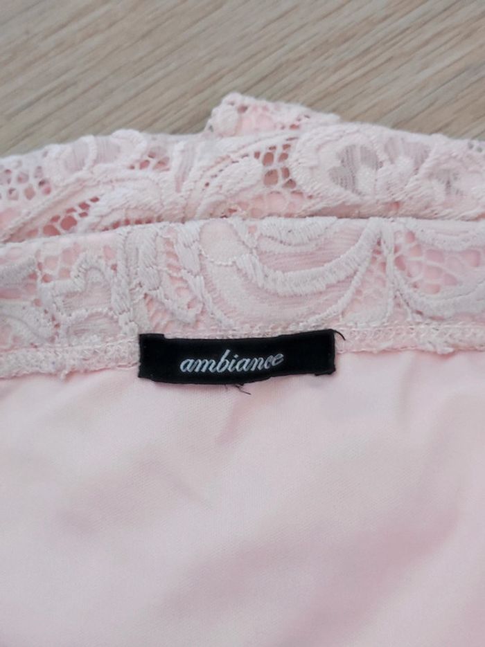 Mini jupe droite dentelle rose pastel vintage / Ambiance - 38/M à 40/L - photo numéro 6