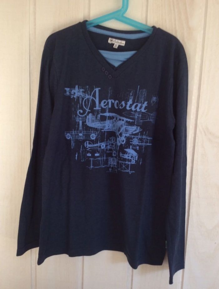 T-shirt ML bleu - U Collection - 12ans