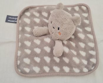 Doudou ours carré plat gris - Nuages blanc -  Orchestra