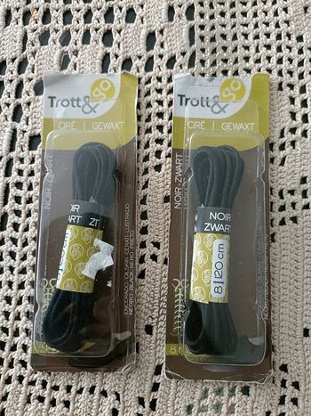 2 paires de lacets noirs cirés en 120cm