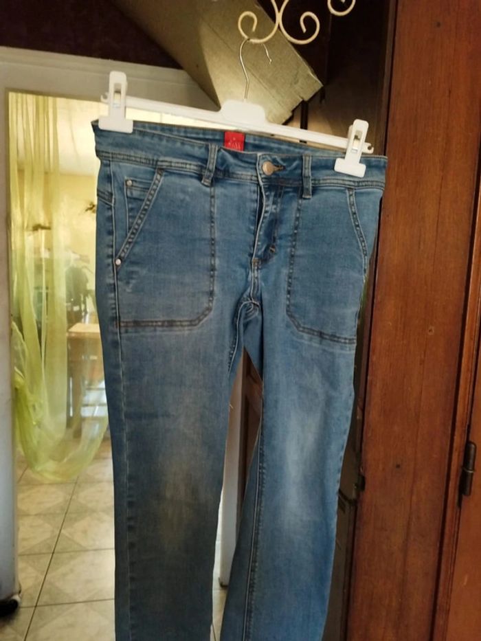 Jeans bleu clair skinny droit y2k vintage S/36 - photo numéro 3