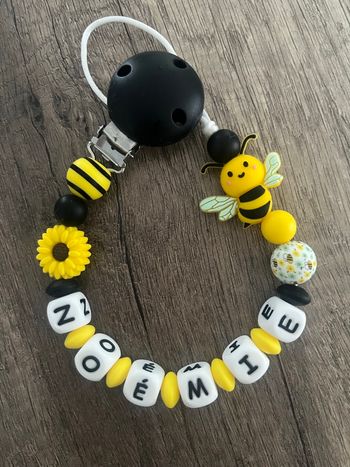 Attache tétine personnalisée Abeille