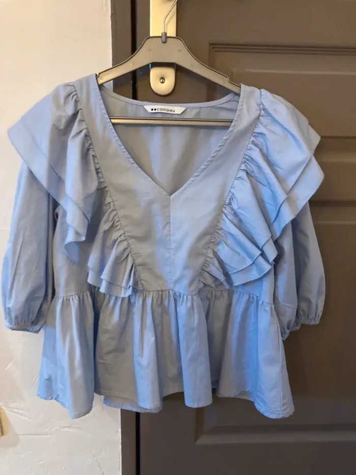 Blouse manche 3/4 à volants