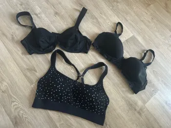 Lot 3 soutien-gorge/brassière body essentials by tchibo , taille 95 C noir
