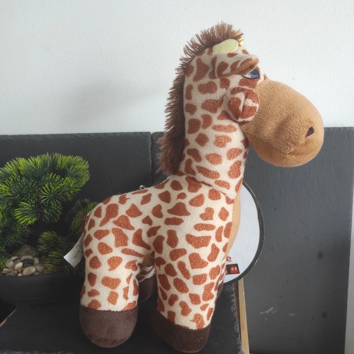 Peluche girafe Sandy vintage marron beige jaune #geektradepeluche - photo numéro 2