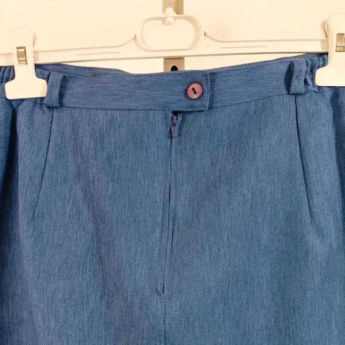 Tailleur vintage bleu Anouk 2 pièces – blazer et jupe boutonnée, taille 44 A1065 - photo numéro 18