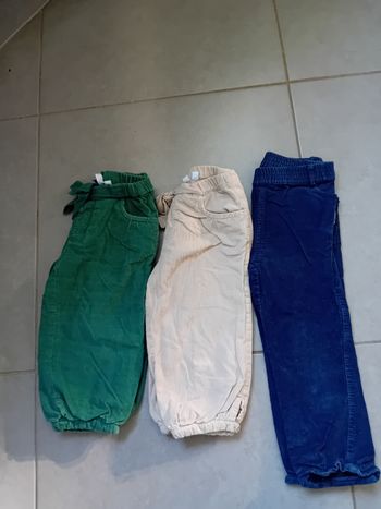 Lot pantalons  à velours