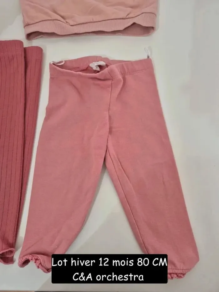 Lot hiver 9 - 12 mois 80 cm C&A baby ensemble joggings et sweat dernière collection - photo numéro 7