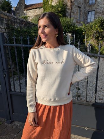 Sweat molletonné Mama Rock beige/taupe
Taille L