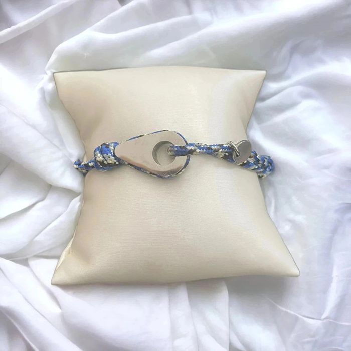 Bracelet poulie noir bleu et blanc 10 coloris