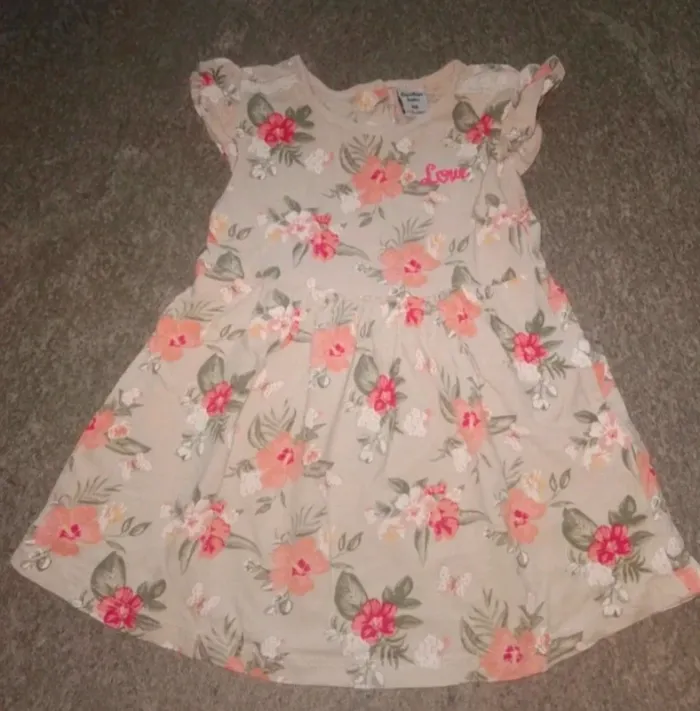 Robe à manches courtes fleurie bébé fille 12/18 mois comme NEUVE