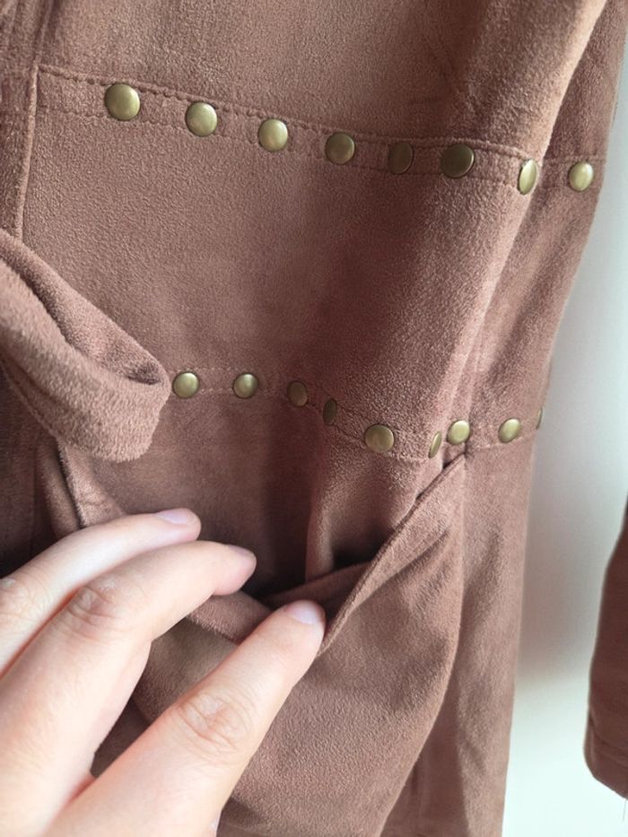 Gilet marron style suédine à clous - cherry design t2 (m) - photo numéro 4