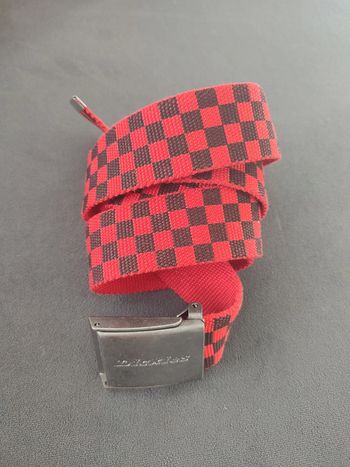 Ceinture Dickies vintage collector Dickies damiers rouge et noir boucle décapsuleur