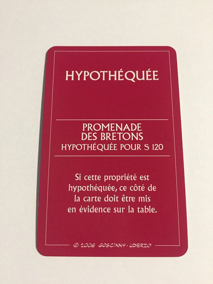 Carte Promenade des bretons pièce jeu de société Monopoly le tour de Gaule d'Astérix Hasbro #A53 - photo numéro 2