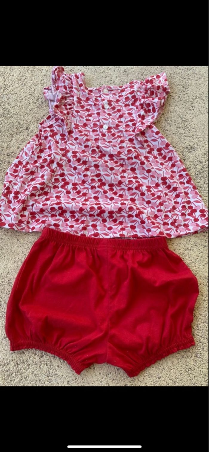 Ensemble tunique et shorty rouge et blanc - photo numéro 4