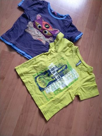 Lot 2 t-shirts manches courtes 24 mois