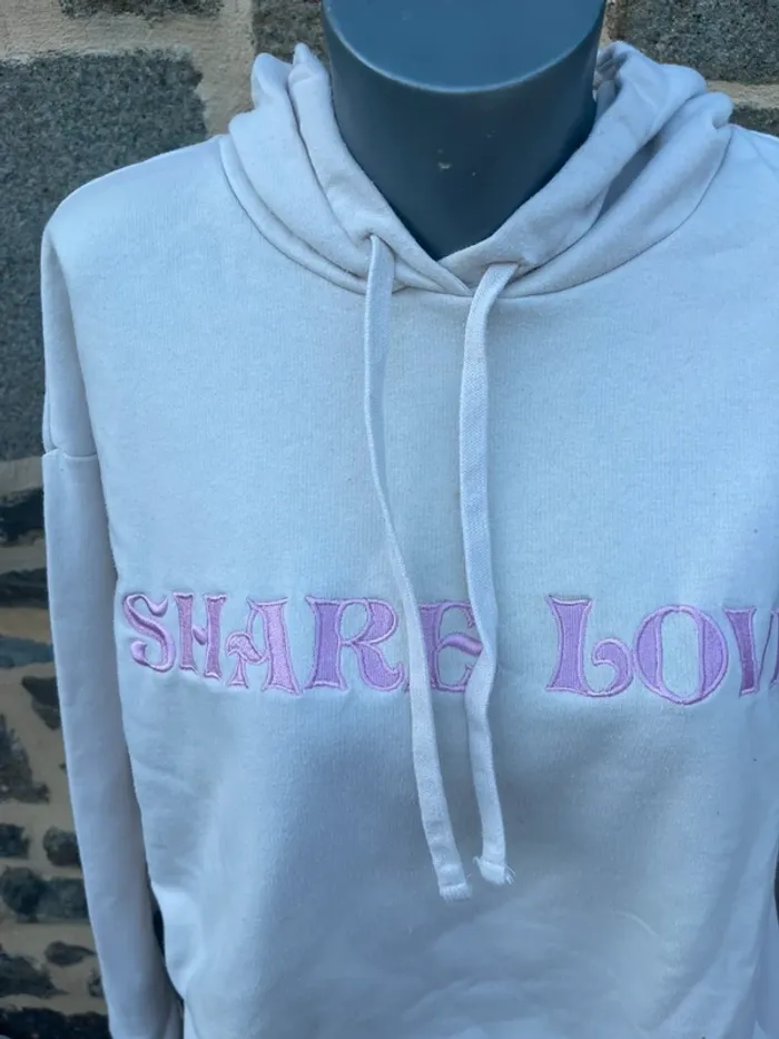 Sweat crème imprimée rose - Monki - photo numéro 2