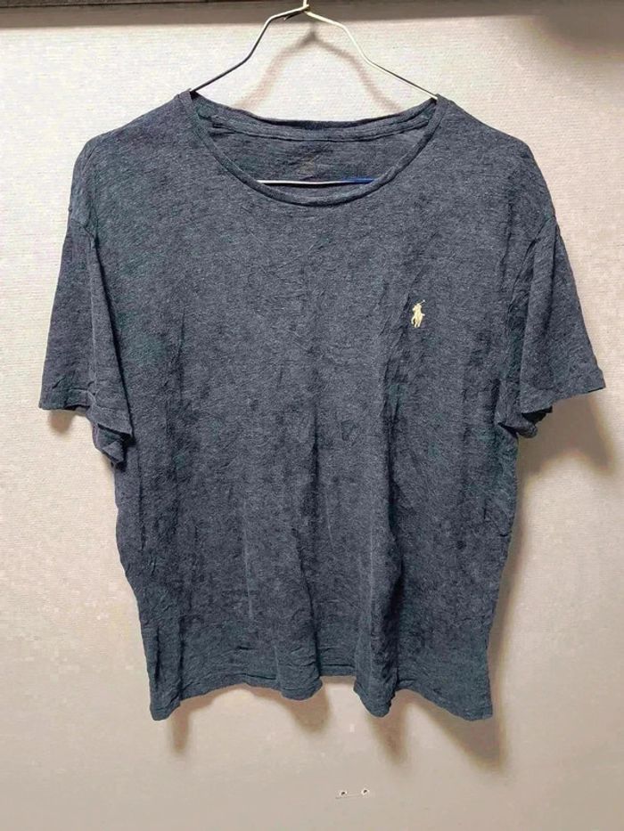 T-shirt Ralph Lauren bleu chiné – Très bon état vintage (taille M) - photo numéro 2