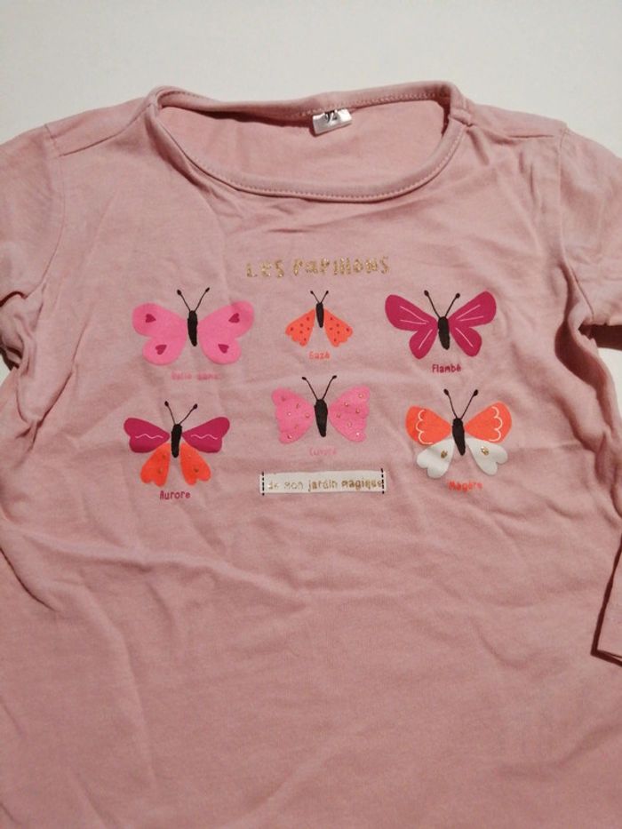 Tee-shirt manches longues papillons - photo numéro 3