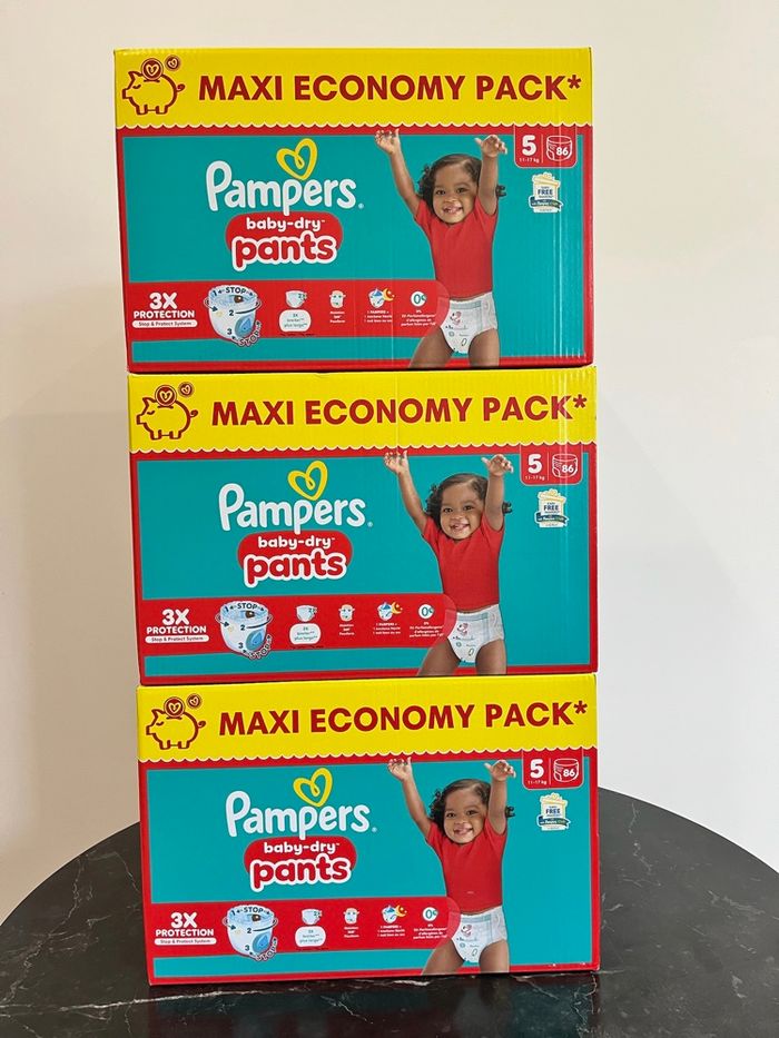 3 packs Couches Pampers Pants taille 5