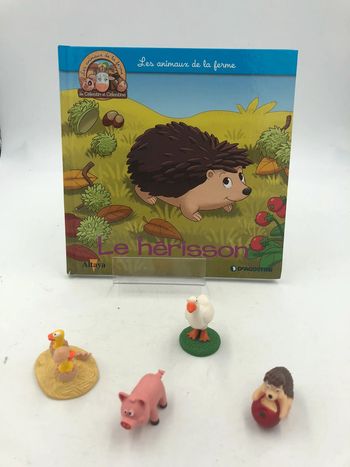 Livre + figurines Altaya les animaux de la ferme N•10 le hérisson