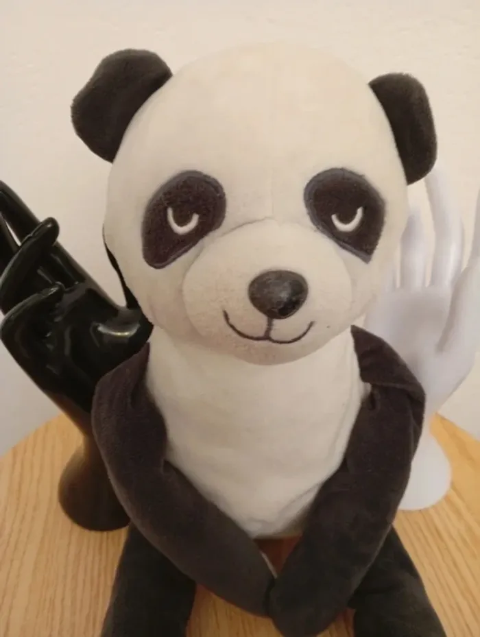 Peluche panda jambes longues mains à scratch - photo numéro 3