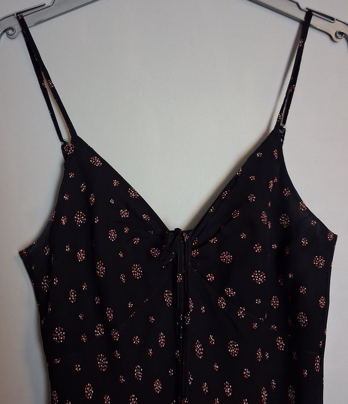 Longue robe vintage noire à bretelles - photo numéro 2