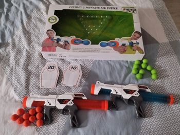 Coffret 2 pistolets air popper complet