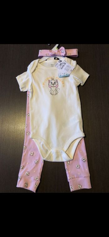 Ensemble fille pantalon bodies bandeau Marie disney 90/97cm 36 mois