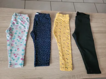 Lot de 4 leggings fille en 18 mois