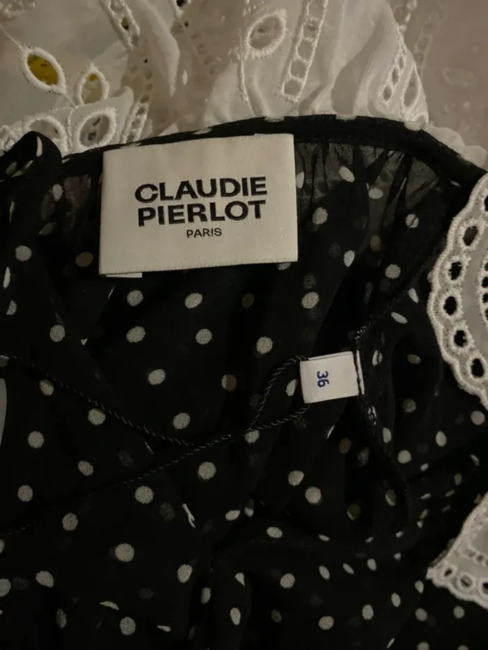 Blouse Claudie Pierlot Avec Col Claudine Taille 36-38 - photo numéro 14