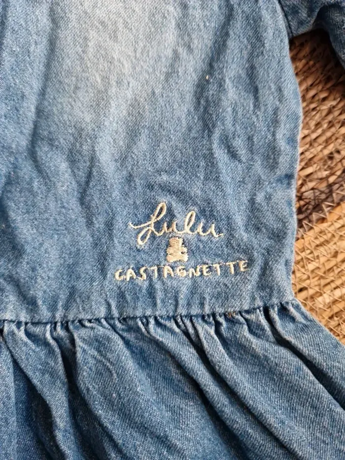 Jolie robe en jean Lulu Castagnette fille taille 4 ans - photo numéro 3
