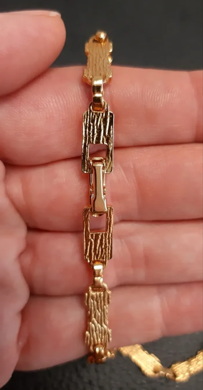 Très joli collier vintage en métal doré et argenté - photo numéro 7