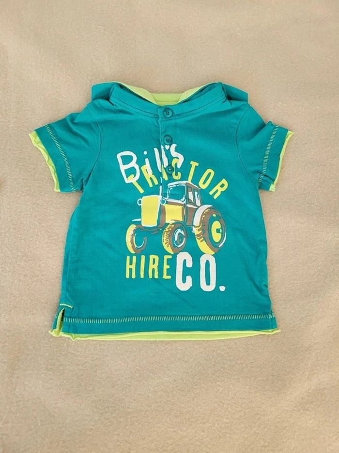 t-shirt à capuche vert turquoise orchestra 9 mois