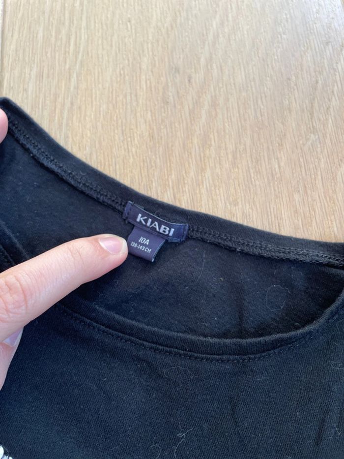 T-shirt ML noir sequins - Kiabi - 10ans - photo numéro 3