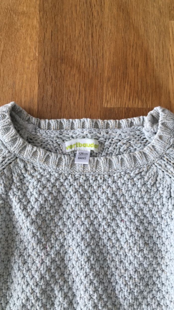 Pull bleu clair filigrane doré Vertbaudet - photo numéro 2