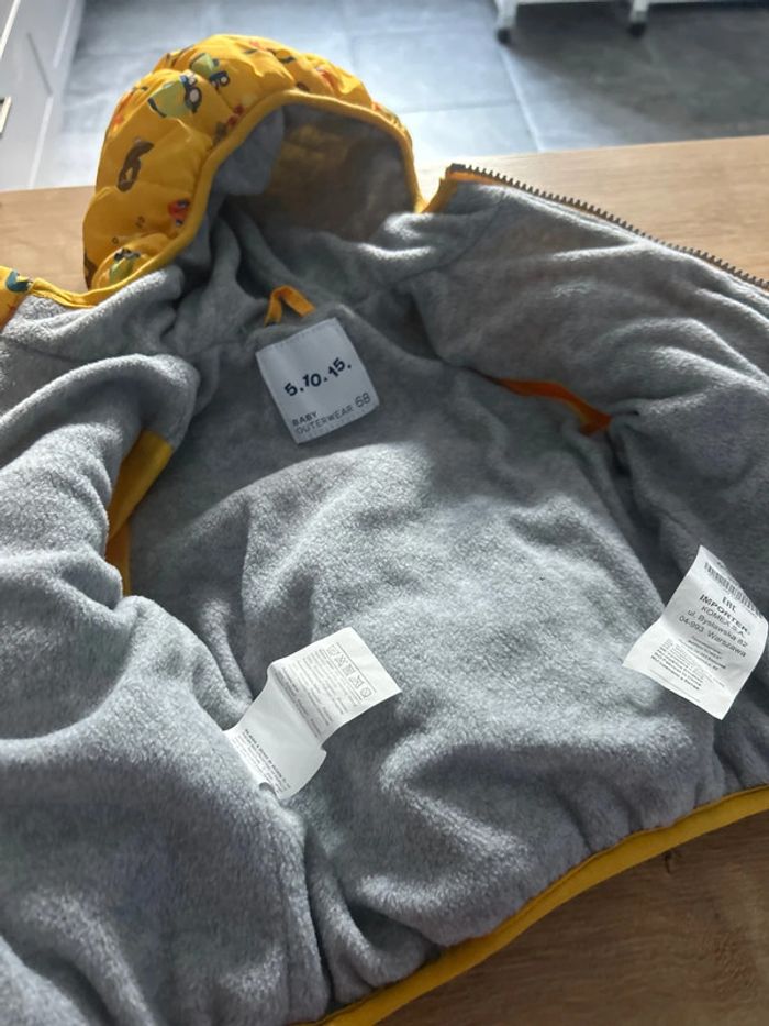 Manteau doudoune à capuche jaune - photo numéro 3