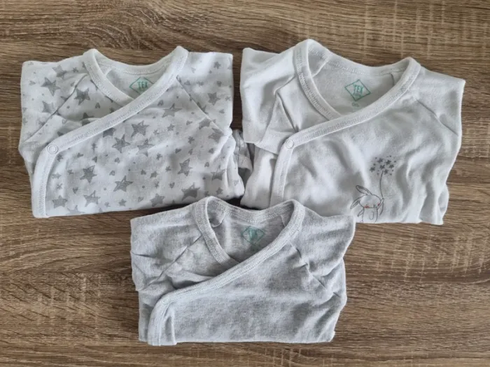 Lot de 3 body croisés manches longues