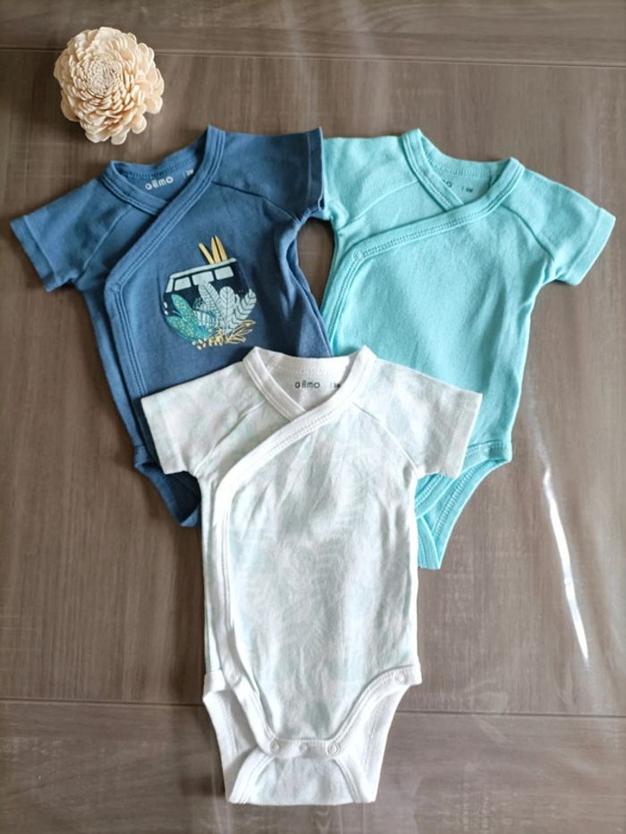 Lot de 3 bodies manches courtes Gémo 3 mois