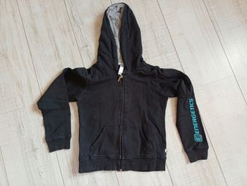 Sweat zippé à capuche noir 8 ans