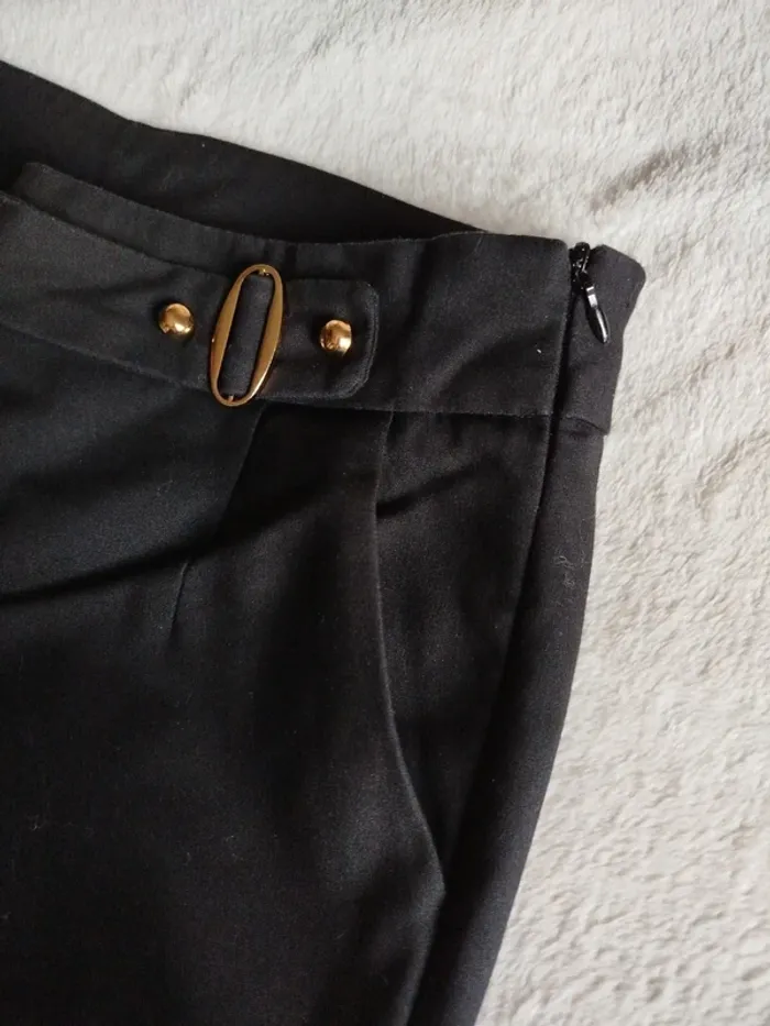 Pantalon noir style 7/8 femme Tanara taille L - photo numéro 4