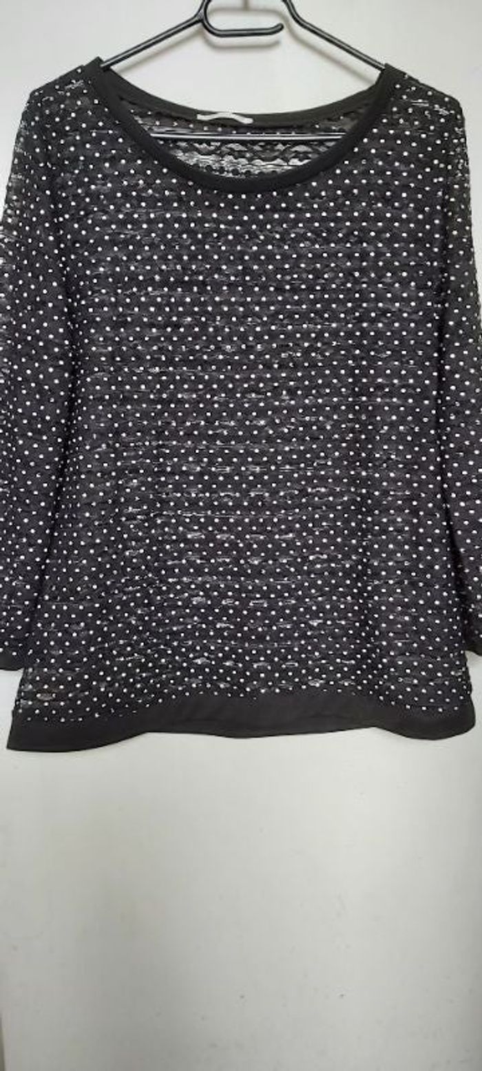 Pull maille dentelle "promod"