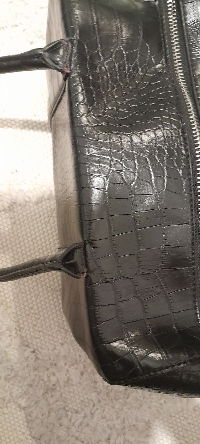 Sac à main noir avec motifs à écailles - photo numéro 7