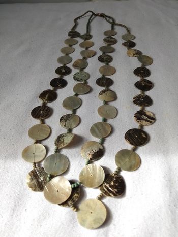 Collier vert, double, long