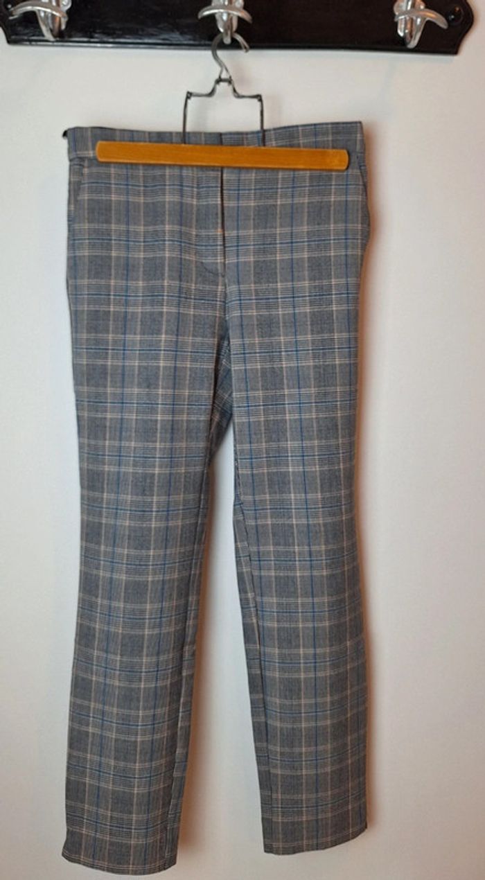 Pantalon gris rayé femme Zara M